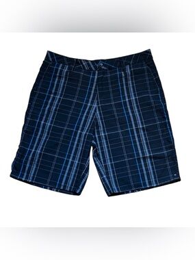 Rip Curl Masterpiece Plaid Walkshorts Black Grey Blue Men’s 34